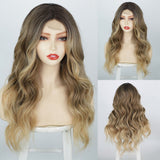 Women's Wigs Middle Part Lace Front Gradual Long Curly Synthetic Wig