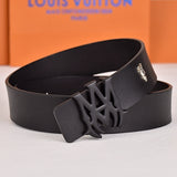 Amiri Belt Black cross pattern Golden deer logo