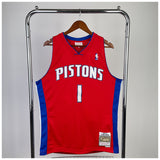 NBA Jerseys MN Fan Edition Hot Pressed Retro Jersey, Pistons 200809 Season, Red No. 1, Iverson