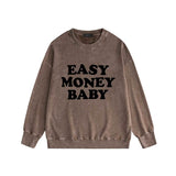 Amiri washed sweatshirt fat letter printing washed and distressed