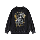 Amiri washed sweatshirt hollywood golden dragon printing washed and distressed