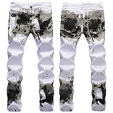 Mens Fashion Jeans White camouflage 5602#
