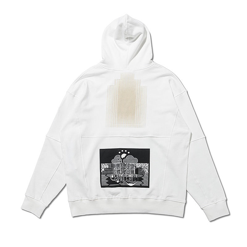 C.e hoodie early autumn c.e creative tree sunset pattern sweatshirt