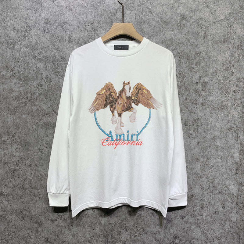 Amiri long sleeve shirts oil painting pegasus printing