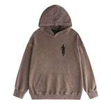 Amiri washed hoodie vertical small overlapping letter washed distressed printing