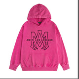 Amiri washed hoodie line simple logo washed distressed printing