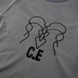 C.e sweatshirt fall and winter c.e japanese style washed distressed batik gray jacquard round neck pullover sweatshirt