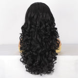 Women's Wigs Black Voluminous U-Part Yaki Curly Wig