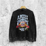 Amiri washed sweatshirt five-star rose printing washed and distressed