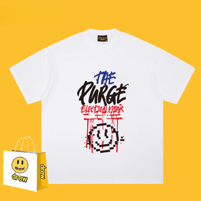 Drew T Shirts Short Sleeve Smiley Print T-shirt