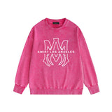 Amiri washed sweatshirt line simple logo printing washed and distressed