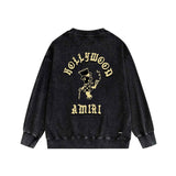 Amiri washed sweatshirt dice man printing washed and distressed