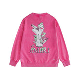 Amiri washed sweatshirt angel printing washed and distressed
