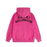 Amiri washed hoodie hollywood pure letter distressed printing
