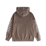 Amiri washed hoodie new bone sleeves distressed printing
