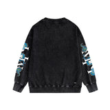 Amiri washed sweatshirt overlapping letter dragon printing washed and distressed