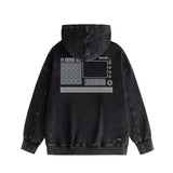 Amiri washed hoodie tv channel washed and distressed printing