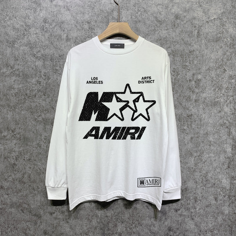 Amiri long sleeve shirts five-pointed star mottled letterprinting