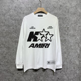 Amiri long sleeve shirts five-pointed star mottled letterprinting