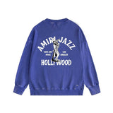 Amiri washed sweatshirt wolf music hand printed washed and distressed