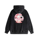 Amiri washed hoodie pink beach washed distressed printing