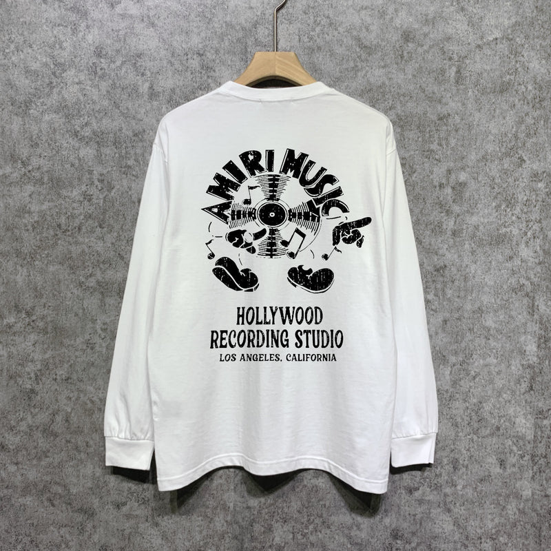 Amiri long sleeve shirts note fan printing