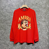 Amiri long sleeve shirts gold lion print