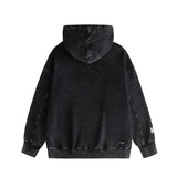 Amiri washed hoodie all gray overlapping letter washed distressed printing