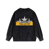 Amiri washed sweatshirt five-pointed star nameplate printing washed and distressed