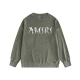 Amiri washed sweatshirt vine text printing washed and distressed