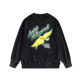 Amiri washed sweatshirt star point wings printing washed and distressed
