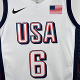 NBA Jerseys 24 Olympics, Team USA, White 6, James
