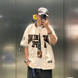 Bathing Ape T Shir Embroidered Baseball Shirt Short Sleeve Shirt