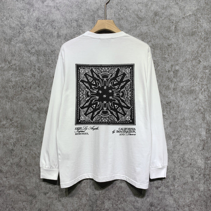 Amiri long sleeve shirts simple standard square scarf printing