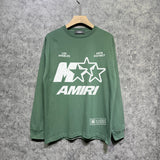 Amiri long sleeve shirts five-pointed star mottled letterprinting