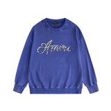 Amiri washed sweatshirt silver ring snake letterprinting washed and distressed