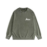 Amiri washed sweatshirt pure letter printing washed and distressed