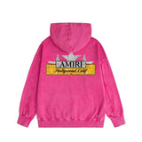 Amiri washed hoodie five-pointed star nameplate distressed printing