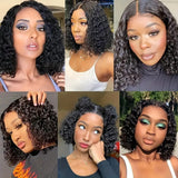 Women's Wigs Lace Front Middle Part Afro Curly Wig