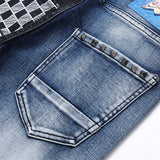 Mens Fashion Jeans Blue and black color scheme 3538#