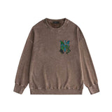 Amiri washed sweatshirt waist flower camouflage letterprinting washed and distressed