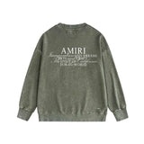 Amiri washed sweatshirt hollywood art word printing washed and distressed