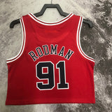 NBA jerseys women's navel retro jersey: bulls, red 91, rodman