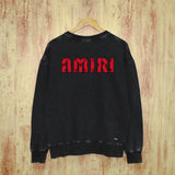 Amiri washed sweatshirt cashew flower large simple label printing washed and distressed