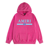 Amiri washed hoodie colorful snake letter horizontal strips washed distressed printing