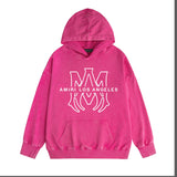 Amiri washed hoodie line simple logo washed distressed printing