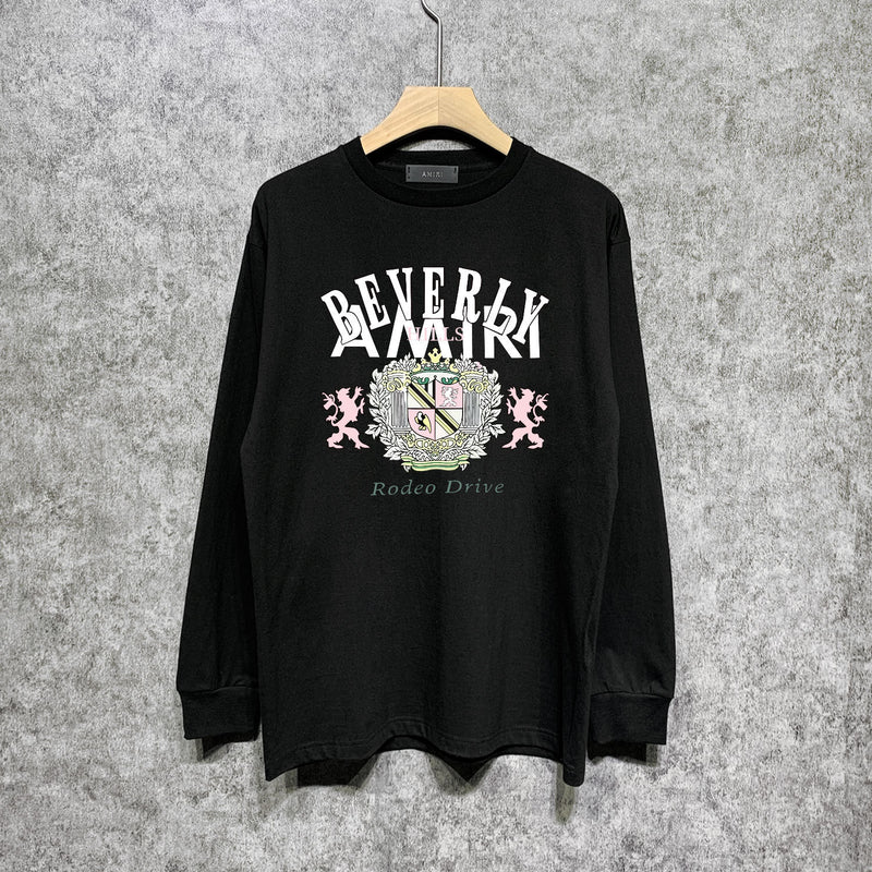 Amiri long sleeve shirts lion medal printing