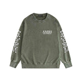 Amiri washed sweatshirt new bone sleeves printing washed and distressed