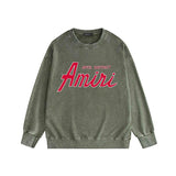 Amiri washed sweatshirt stroke pure letterprinting washed and distressed