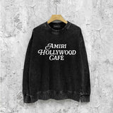 Amiri washed sweatshirt hollywood font printing washed and distressed